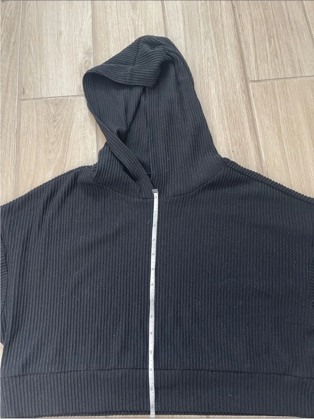 Alo Yoga Muse Hoodie Cropped Black Sz S 4-6 W3438R